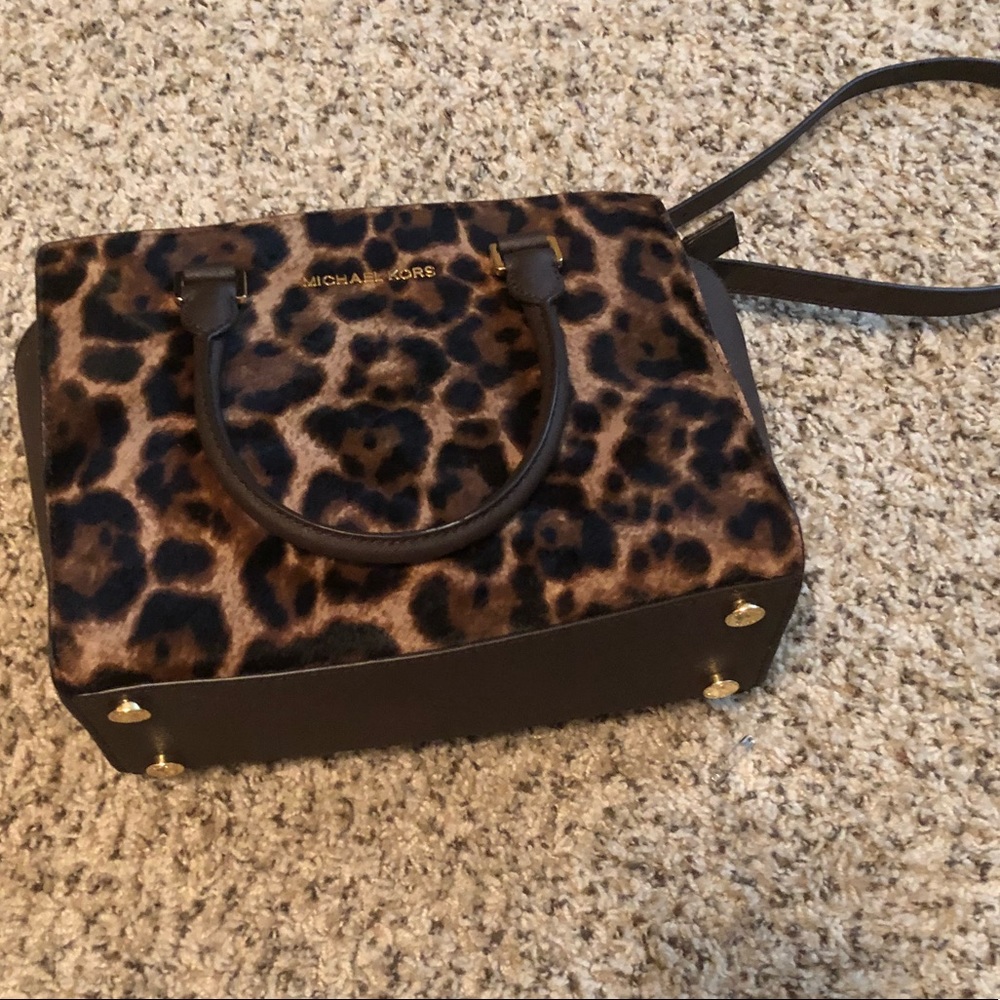 Michael Kors Leopard Print Calf Hair Bag